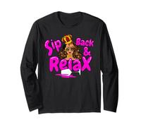 Vino Negro Sip Back & Relax Queen Diva Melanin Sista para Mujer Manga Larga
