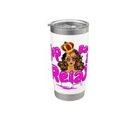 Vino negro Sip Back & Relax Queen Diva Melanin Sista para mujer Vaso térmico de acero inoxidable de doble pared