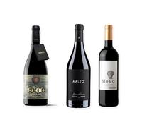 vino Ribera del Duero ofertas 8000 Marqués de Burgos, Aalto Blanco de Parcela y Momo Crianza pack tres botellas 75 cl