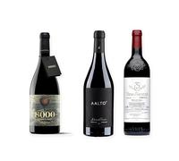 vino Ribera del Duero ofertas 8000 Marqués de Burgos, Aalto Blanco de Parcela y Vega Sicilia Unico Reserva Especial pack tres botellas 75 cl