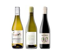 vino sin alcohol 0,0 Disfrutando 0,0 Blanco, Zero Zero Le Naturel Blanco y Natureo Tinto pack de 3 botellas 75cl
