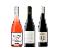 vino sin alcohol 0,0 Disfrutando 0,0 Rosado, Le Naturel Zero Zero Tinto y Natureo Tinto pack de 3 botellas 75cl