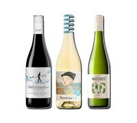 vino sin alcohol 0,0 Disfrutando 0,0 Tinto, Marieta y Natureo Blanco Muscat pack de 3 botellas 75cl