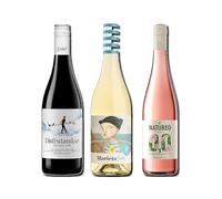 vino sin alcohol 0,0 Disfrutando 0,0 Tinto, Marieta y Natureo Rosado pack de 3 botellas 75cl