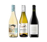 vino sin alcohol 0,0 Marieta, Disfrutando 0,0 Blanco y Le Naturel Zero Zero Tinto pack de 3 botellas 75cl