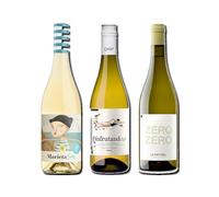 vino sin alcohol 0,0 Marieta, Disfrutando 0,0 Blanco y Zero Zero Le Naturel Blanco pack de 3 botellas 75cl