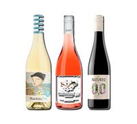 vino sin alcohol 0,0 Marieta, Disfrutando 0,0 Rosado y Natureo Tinto pack de 3 botellas 75cl