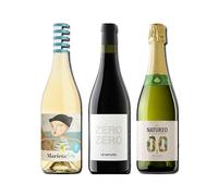 vino sin alcohol 0,0 Marieta, Le Naturel Zero Zero Tinto y Natureo Sparking 0,0 pack de 3 botellas 75cl