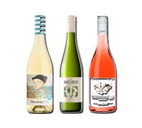 vino sin alcohol 0,0 Marieta, Natureo Blanco Muscat y Disfrutando 0,0 Rosado pack de 3 botellas 75cl