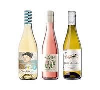 vino sin alcohol 0,0 Marieta, Natureo Rosado y Disfrutando 0,0 Blanco pack de 3 botellas 75cl