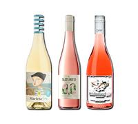 vino sin alcohol 0,0 Marieta, Natureo Rosado y Disfrutando 0,0 Rosado pack de 3 botellas 75cl
