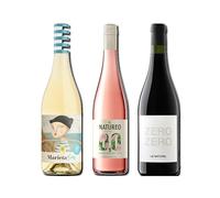vino sin alcohol 0,0 Marieta, Natureo Rosado y Le Naturel Zero Zero Tinto pack de 3 botellas 75cl