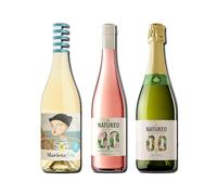 vino sin alcohol 0,0 Marieta, Natureo Rosado y Natureo Sparking 0,0 pack de 3 botellas 75cl