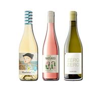 vino sin alcohol 0,0 Marieta, Natureo Rosado y Zero Zero Le Naturel Blanco pack de 3 botellas 75cl