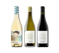 vino sin alcohol 0,0 Marieta, Zero Zero Le Naturel Blanco y Le Naturel Zero Zero Tinto pack de 3 botellas 75cl