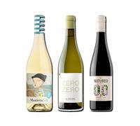 vino sin alcohol 0,0 Marieta, Zero Zero Le Naturel Blanco y Natureo Tinto pack de 3 botellas 75cl