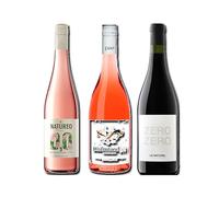 vino sin alcohol 0,0 Natureo Rosado, Disfrutando 0,0 Rosado y Le Naturel Zero Zero Tinto pack de 3 botellas 75cl