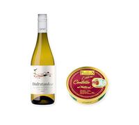 vino sin alcohol Disfrutando 0,0 Blanco con Centollo al Natural Los Peperetes - 1 lata y 1 botella de 75 cl