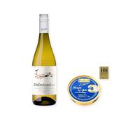 vino sin alcohol Disfrutando 0,0 Blanco con Navajas al Ajillo Los Peperetes - 1 lata y 1 botella de 75 cl