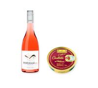 vino sin alcohol Disfrutando 0,0 Rosado con Centollo al Natural Los Peperetes - 1 lata y 1 botella de 75 cl