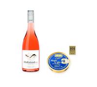 vino sin alcohol Disfrutando 0,0 Rosado con Navajas al Ajillo Los Peperetes - 1 lata y 1 botella de 75 cl