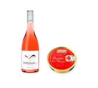 vino sin alcohol Disfrutando 0,0 Rosado con Percebes al natural de las Rías Gallegas Los Peperetes - 1 lata y 1 botella de 75 cl