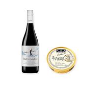vino sin alcohol Disfrutando 0,0 Tinto con Zamburiñas a la Gallega Los Peperetes - 1 lata y 1 botella de 75 cl