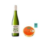 vino sin alcohol Natureo Blanco Muscat con Caviar de Erizo Los Peperetes - 1 lata y 1 botella de 75 cl