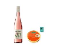 vino sin alcohol Natureo Rosado con Caviar de Erizo Los Peperetes - 1 lata y 1 botella de 75 cl