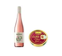 vino sin alcohol Natureo Rosado con Centollo al Natural Los Peperetes - 1 lata y 1 botella de 75 cl
