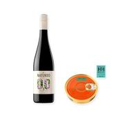 vino sin alcohol Natureo Tinto con Caviar de Erizo Los Peperetes - 1 lata y 1 botella de 75 cl