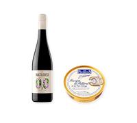 vino sin alcohol Natureo Tinto con Navajas al Natural Los Peperetes - 1 lata y 1 botella de 75 cl
