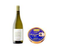 vino sin alcohol Zero Zero Le Naturel Blanco con Berberechos al Ajillo Los Peperetes - 1 lata y 1 botella de 75 cl