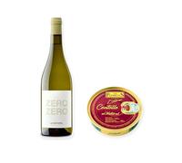 vino sin alcohol Zero Zero Le Naturel Blanco con Centollo al Natural Los Peperetes - 1 lata y 1 botella de 75 cl