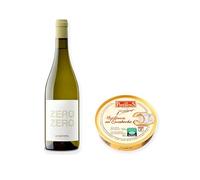 vino sin alcohol Zero Zero Le Naturel Blanco con Mejillones en Escabeche Los Peperetes - 1 lata y 1 botella de 75 cl