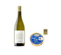 vino sin alcohol Zero Zero Le Naturel Blanco con Navajas al Ajillo Los Peperetes - 1 lata y 1 botella de 75 cl