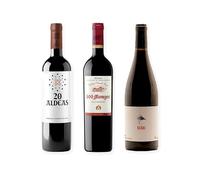 vino tinto 20 Aldeas, 200 Monges Tinto Reserva y 3 Viñerones Sedal pack de tres botellas 75 cl
