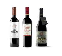 vino tinto 20 Aldeas, 200 Monges Tinto Reserva y 8000 Marqués de Burgos pack de tres botellas 75 cl