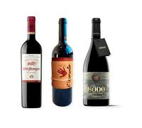 vino tinto 200 Monges Tinto Reserva, 6º Elemento y 8000 Marqués de Burgos pack de tres botellas 75 cl