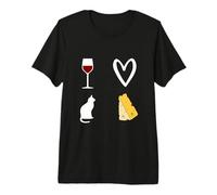Vino Tinto, Gato y Queso Esto es lo Que Amo Mujer Hombre Camiseta Premium