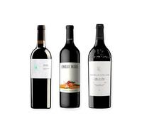 vino tinto Ribera del Duero Arzuaga Crianza Ecológico, Emilio Moro Vendimia Seleccionada y Pago de los Capellanes Reserva pack de 3 botellas 75 cl