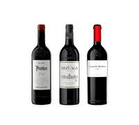 vino tinto Ribera del Duero Protos 3er Año, Arzuaga Crianza y Carmelo Rodero Crianza pack de 3 botellas 75 cl