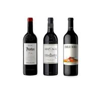 vino tinto Ribera del Duero Protos 3er Año, Arzuaga Crianza y Emilio Moro Vendimia Seleccionada pack de 3 botellas 75 cl