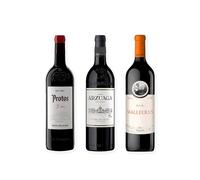 vino tinto Ribera del Duero Protos 3er Año, Arzuaga Crianza y Malleolus pack de 3 botellas 75 cl