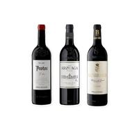 vino tinto Ribera del Duero Protos 3er Año, Arzuaga Crianza y Matarromera Crianza pack de 3 botellas 75 cl