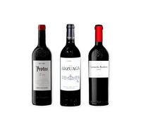 vino tinto Ribera del Duero Protos 3er Año, Arzuaga Reserva y Carmelo Rodero Crianza pack de 3 botellas 75 cl