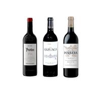 vino tinto Ribera del Duero Protos 3er Año, Arzuaga Reserva y Pesquera Reserva pack de 3 botellas 75 cl