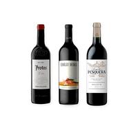 vino tinto Ribera del Duero Protos 3er Año, Emilio Moro Vendimia Seleccionada y Pesquera Reserva pack de 3 botellas 75 cl