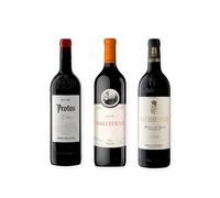 vino tinto Ribera del Duero Protos 3er Año, Malleolus y Matarromera Crianza pack de 3 botellas 75 cl