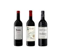 vino tinto Ribera del Duero Protos 3er Año, Protos 27 y Arzuaga Crianza pack de 3 botellas 75 cl